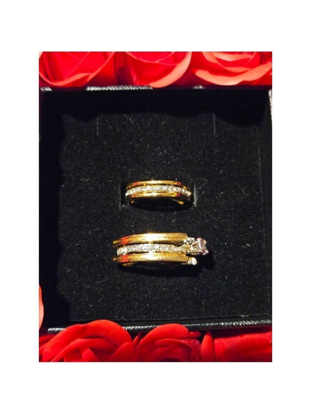 Women's Unbranded Gold Cubic Zirconia Ring Set, One Size - Picture 6 of 7